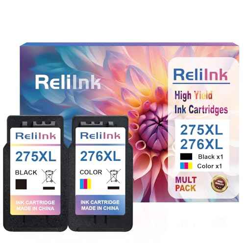 275XL 276XL Replacement for Canon 275 and 276 Ink Cartridges Cannon Ink 275 276 XL PG-275 CL-276 Black Color Ink Cartridge for PIXMA TS3722 TR4720 TS3522 TS3520 TR4700 TS3720 Printer (2-Pack)
