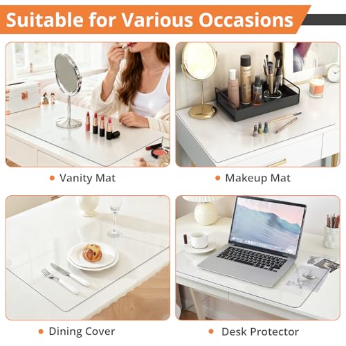 LovePads Clear 14x24-Inch Makeup Mat for Vanity and Dresser Cover