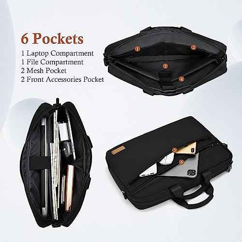 15 15.6 16 17 17.3 inch Laptop Computer PC Shoulder Bag Carrying Case, Water-Repellent Briefcase