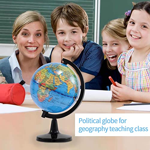 Wizdar 4 Inch Kids World Globe Educational Desktop Globe - Portable & Rotatable