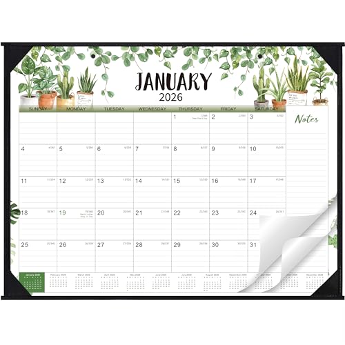 2026 Desk Calendar - 2026 Large Desk Calendar 22x17, Jan. 2026 - Dec. 2026, 2026 Large Calendar, 12 Months, Corner Protectors - Plants