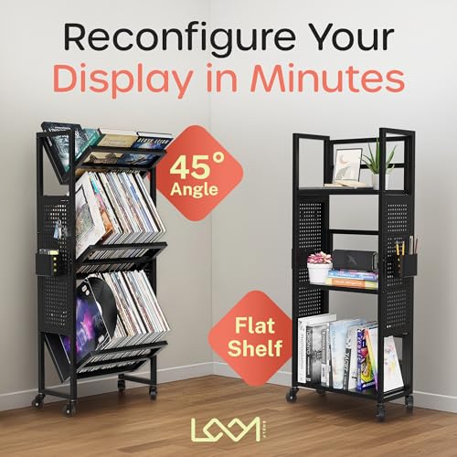 Rolling 3-Tier Book Cart with Wheels – Portable Library Display