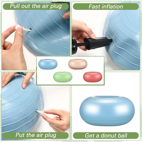 Libima Macaron Color 4-Pack Flexible Donut Ball Chairs for Classroom & Kids Seating