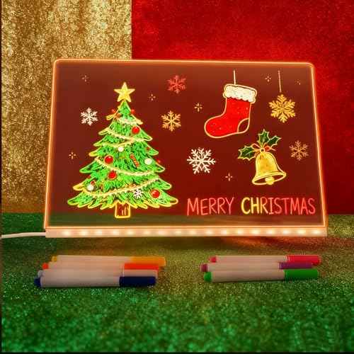 Led Drawing Board Led Note Board with Colors Light Up Drawing Bo-ard (11.8 * 7.9in)