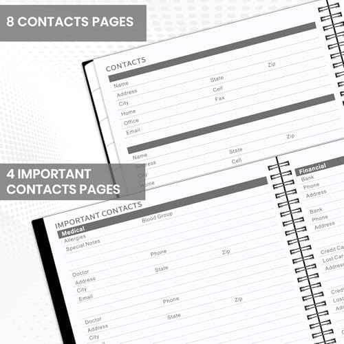 2026 Monthly Planner - JAN 2026 - DEC 2026 Planner/Calendar,12 Monthly Planner with Contacts & Passwords, 8.5" x 11" Planners 2026, Colorful Tabs, Thick Paper, Black