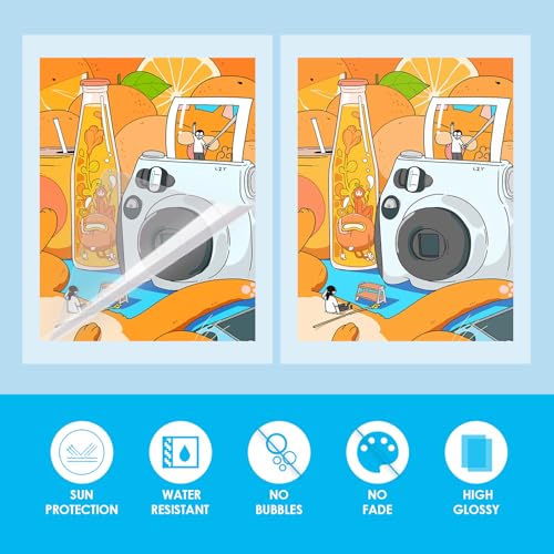 HTVRONT Self Adhesive Laminating Sheets - 50 Sheets, 9 x 12 Inches, No Machine Needed, Clear