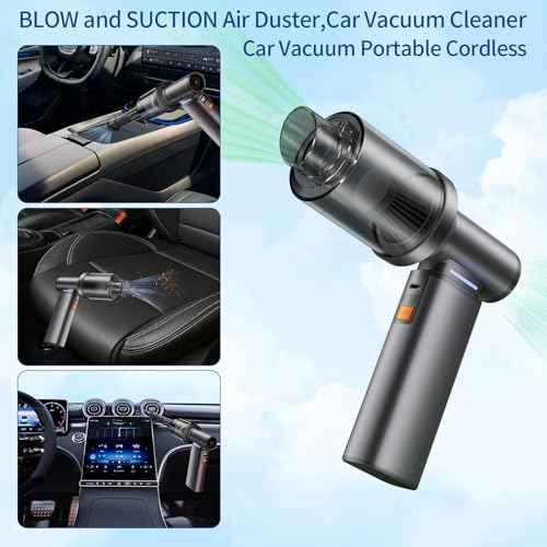 WINGDA Compressed Air Duster Rechargeable Electric Air Duster Portable,100 Gear Stepless Turbo Fan,Car Vacuum Portable Cordless,4in1 Air Blower for Electronics,Keyboard Cleaning,Indoor and Outdoor