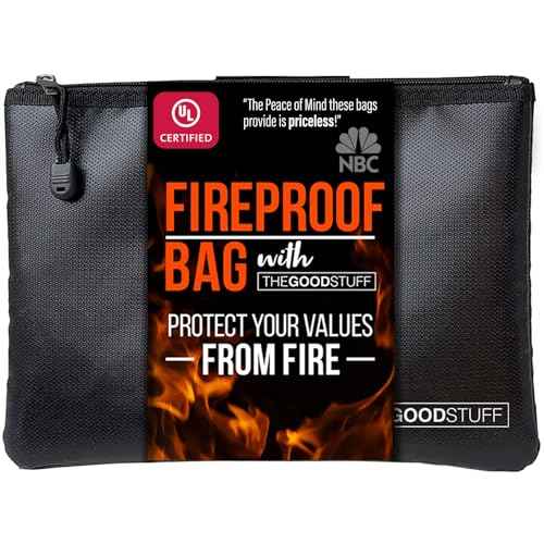 Fireproof Money Bag for Cash (10" x 13") ? Waterproof Document Holder with Zipper, Protects Important Papers, Passports & Valuables from Fire & Water ? Secure Storage for Home, Office & Travel