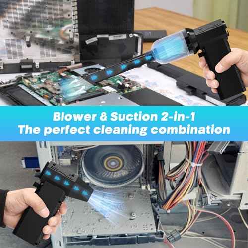 Compressed Air Duster - 180000RPM Duster Blower, 13000mAh, 1%-100% Stepless Speed Adjustable Technology, Rechargeable Cordless Air Broom for Keyboard PC Car Home Outdoor Dust Rain Snow Removal