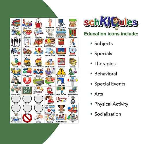 SchKIDules Magnetic Visual Schedule & Progress Chart for School, w/123 Magnets & a 2-Sided 18¡± Folding Board for Daily Schedules, Positive Behavioral Supports, Special Ed, Preschool, ADHD & Autism