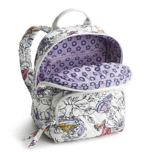 Vera Bradley Women's Premium Cotton Mini Banbury Backpack, Wing + Bloom, One Size