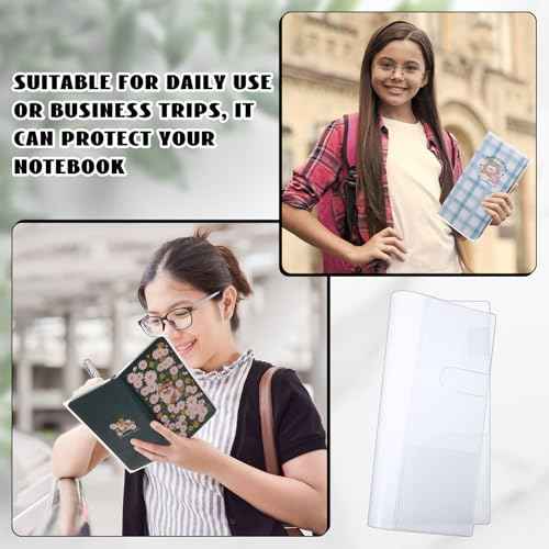 2 Pieces Clear Plastic Cover for Weeks, 8.03 x 7.78 Inches Planner Cover Protector Transparent PVC Notebook Strong Plastic Protecting Sleeves for Books