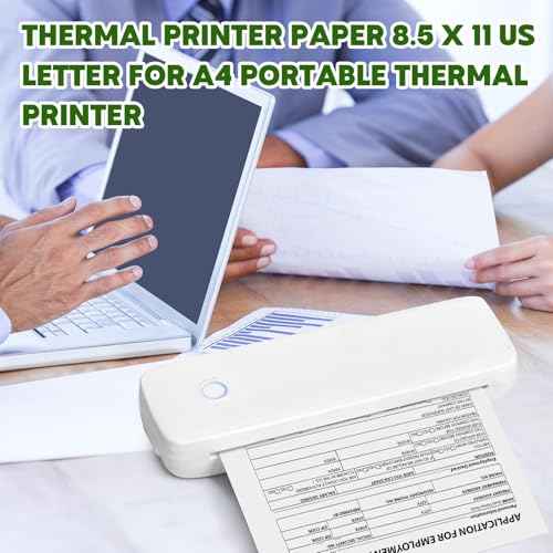 Thermal Printer Paper 8.5 x 11 Inch 500 Sheets Quick Dry Folding Thermal Paper Us Letter, Compatible with M08F/A40/P40/F2S/F1S Portable Printer, Folded Continuous A4 Printing