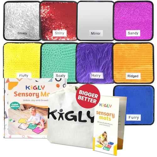 Upgraded Large Sensory Mats for Kids with Autism (9 Mats) | Rainbow Colored Mats for Classroom (9"x9") - Sensory Floor & Wall Tiles with Non-Slip Back | Montessori Toys for Autistic Children
