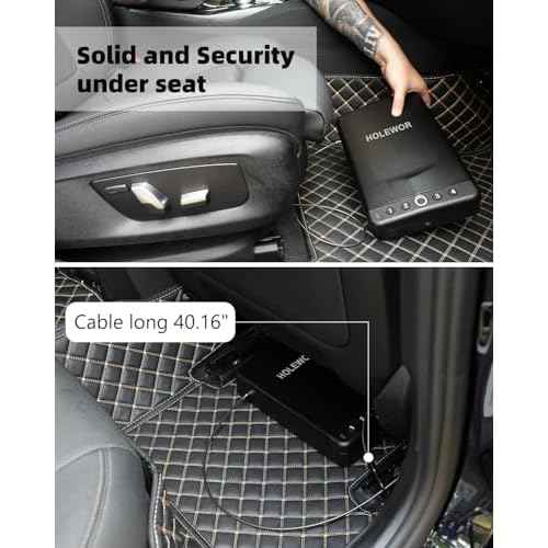 Car Gun Safe, Small Pistol Safe Biometric Gun Lock Box for Handgun, Portable Fingerprint Quick Access Travel Gun Case for Nightstand Bedside