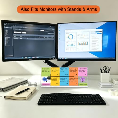 ChanQnTon 15.8" x 6.5" Monitor Memo Board - Portable Desk Organizer & Sticky Note Holder