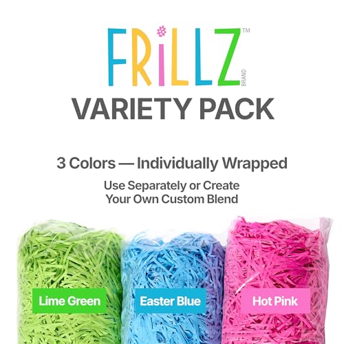 FRILLZ Paper Easter Grass Variety Pack – 12 oz (3 Colors) Realistic