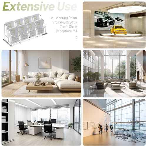 SANRUI Acrylic Business Card Holder for Desk,Vertical Business Card Display Clear Business Card Organizer 2 Tier 8 Slot
