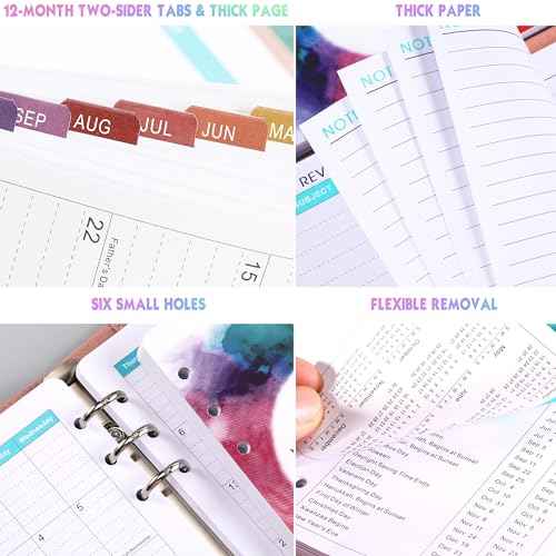 2026 Planner Refills - Planner Refills 2026, Weekly and Monthly Calendar from Jan. 2026 - Dec. 2026, 3.75 x 6.75 inch, 6 Holes