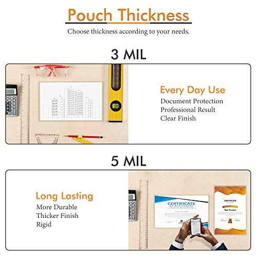 TYH Supplies 100 Pack Tabloid Menu Size 5 Mil Laminating Pouches | 11 x 17 Hot Glossy Thermal Laminating Sheets | Heavy Duty Lamination Pockets with Round Corners