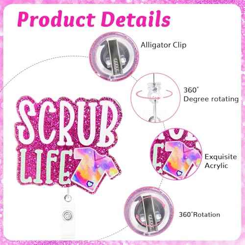 72 PCS Funny Badge Reel with Pen Set Healthcare CNA RN LPN Nurse Badge Accessories for Work Including Retractable Badge Reel, Mini Highlighter, Permanent Marker, Ballpoint Pen