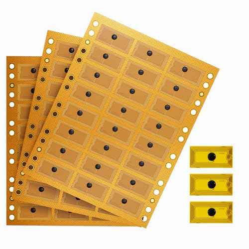 50pcs NFC Tags Flexible NTAG215 Stickers Rectangle NFC Key Tag Rewritable Waterproof RFID Tag Heat-Resistant Works with Control Management NFC-Enabled Devices
