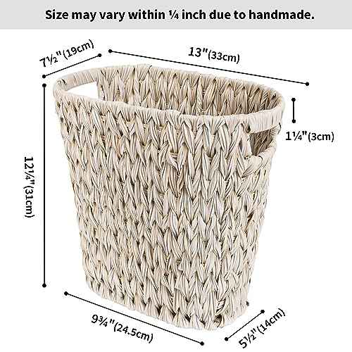 GRANNY SAYS Wicker Trash Can, Waterproof Bathroom Trash Can, Wicker Waste Basket for Bathroom, Decorative Boho Waste Basket for Bedroom, Office, 19 Liters/5 Gallons