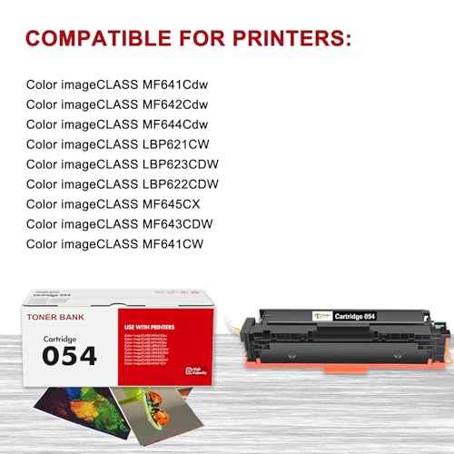 054 Toner Cartridge Set 054H MF644Cdw MF642Cdw Compatible Replacement for Canon 054 054H CRG-054 Color ImageCLASS MF644Cdw MF642Cdw LBP622Cdw MF641Cw Printer Ink (Black Cyan Magenta Yellow, 4-Pack)