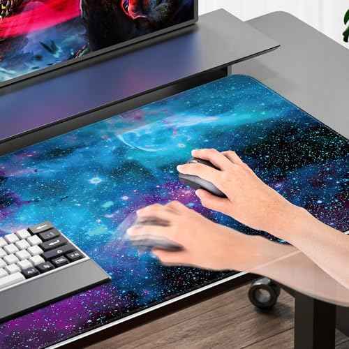 Mydours 48" x 24" Gaming Mouse Pad - Huge Mouse Pad XXXL, Non-Slip Rubber & Smooth Fabric Full Desk Pad, Computer Pad Protector, Extended Desk Mat for Office, Home Writing & Working (Universe)