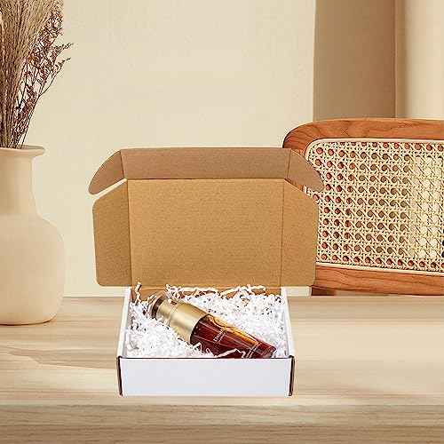 Shipping Boxes 7x5x2" 25 Pack - White Corrugated Cardboard Box Mailers for Small Business, Literature Mailer Box Packaging Supplies