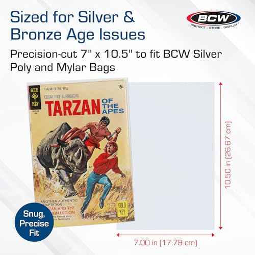 BCW Silver Comic Book Backing Boards 7" x 10.5" ? 200 Pack | Certified Acid-Free | Comic Book Boards for Fabric Storage & Silver Age Comic