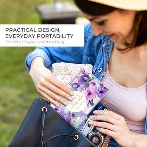 Pocket Calendar 2026-2027 for Purse, Small Pocket Planner 2026-2027 for Purse 3.5¡¿6.5In,24 Month Organizer from Jan 2026- December 2027 Mini Planner with Pvc Cover for Organizing & Planning