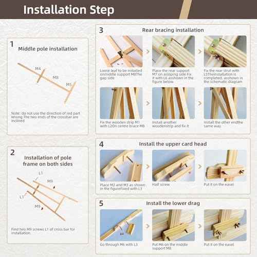 Adjustable Wooden Painting Easel, Art Easel Stand Hold up to 48'', Painting Canvas for Wedding Sign and Poster, Drawing for Adults, Begginners and Students