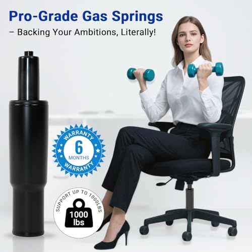 2.4 Inches Short Office Chair Gas Lift Cylinder Replacement - Heavy Duty 1000lbs Class 4 Hydraulic Lift with Silent 360¡Æ Rotation, Universal Fit for Sinking Desk/Gaming Chairs