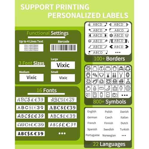 Vixic Label Maker Machine with-Tape, H1100 Handheld Label Maker Portable Labeler with Backlight Screen Keyboard for Home School Office Organization, Multiple Fonts Symbols Borders Easy to Use Inkless