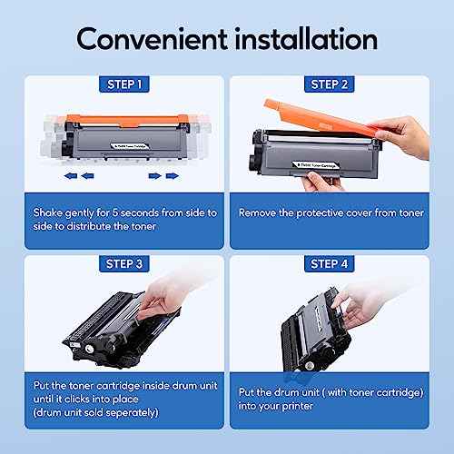 Compatible Toner Cartridge Replacement for Brother TN850 TN-850 TN820 TN-820 Work with HL-L6200DW HL-L5200DW MFC-L5850DW MFC-L6800DW DCP-L5600DN Printer (Black,4-Pack)