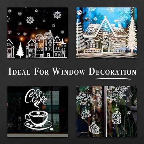 2 Extra Fine Tip White Chalk Markers | 1mm Tip | For Windows, Blackboard, Dry Erase Board, Chalkboards, Glass, Easy Erase | White Chalk Pens Fine Tip