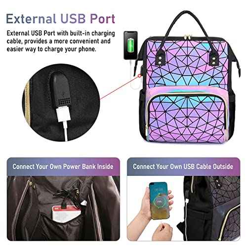 LOVEVOOK Geometric Luminous Purses and Handbags for Women Holographic Reflective Crossbody Bag Wallet