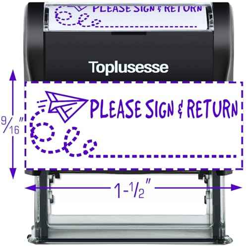 Please Sign and Return Stamp Self Inking Teacher Stamp for Classroom Encouraging Motivational Homeschool Grading Tool Teacher Supplies- Purple Ink