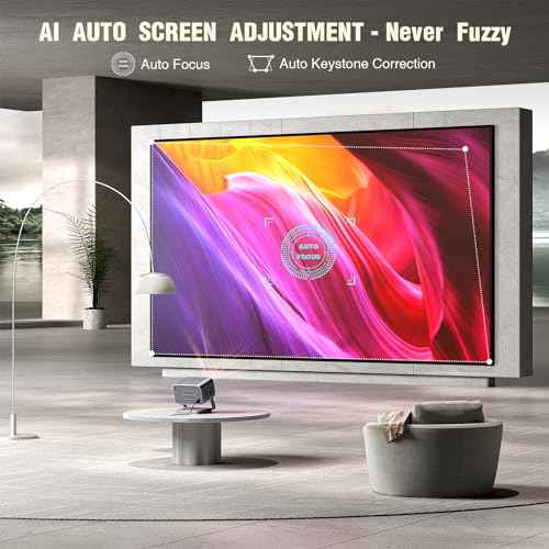 [Netflix Officially & Auto Focus] VOPLLS 4K Projector with WiFi and Bluetooth, 3D Stereo Sound & Auto Keystone Video Projector, 1800ANSI Outdoor Movie Projector, 50% Zoom, MAX 300''Display (Grey)