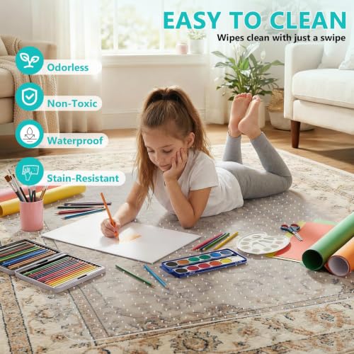 MZLCDW 48" x 60" Clear Office Chair Mat for Low Pile Carpet with Lip - Heavy Duty