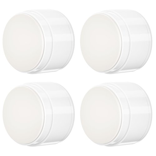 4PCS Door Stoppers for Wall Protector with Adhesive, Aluminum Door Knob Wall Protector, Spring Shock Absorption Technology, Door Bumpers for Walls, 1.38" Diameter, 0.94" Thickness, White