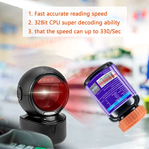NetumScan USB Desktop Barcode Scanner Omnidirectional QR & 1D/2D Code Reader