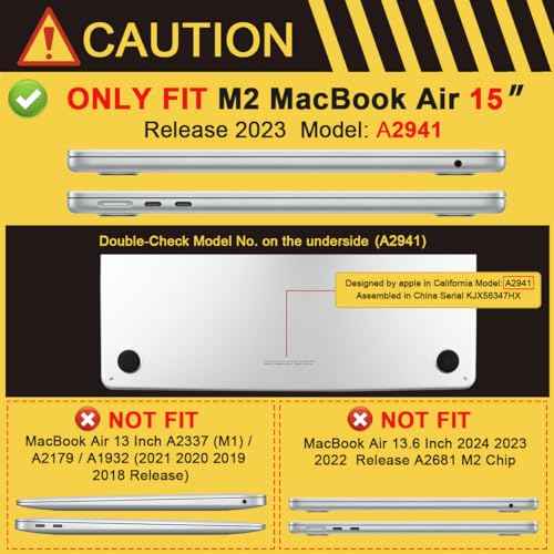 Batianda for New MacBook Air 15 inch Case 2025 M4 2024 A3114 (M3) A2941 (M2) 2023,Heavy Duty Shockproof Protective Hard Shell with Fold Kickstand & Keyboard Cover for Enhanced Durability, Khaki