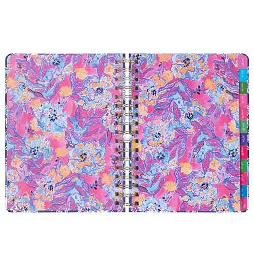 Lilly Pulitzer Large Monthly Planner August 2025 - December 2026, Monthly Agenda & Calendar, Stickers, Pockets, & Spiral Binding (Sapphire Pool Barefoot Beachcomber)