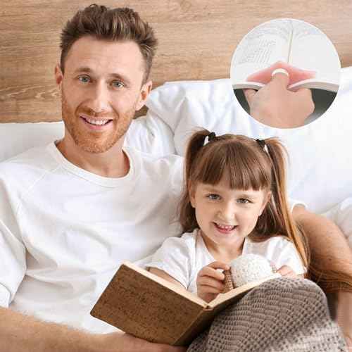 Thumb Page Holder for Reading 2Pack, Energy Pattern Thumb Bookmark, Book Opener Holder, Book Finger Page Holder, Book Accessories for Reading Lovers(Pink and Olive-Green£©