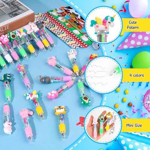 Stationery Party Pack, 24 Pack Birthday Goodie Bags with Multicolor Pen Mini Notebooks for Goodie Bag Classroom Gifts Class Rewards Prizes
