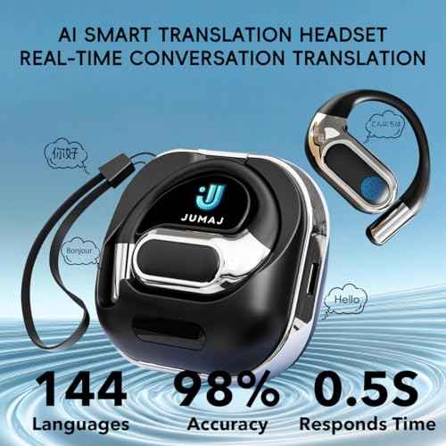 Language Translation Earbuds -Translation Exchange - Supports 150 Languages - AI Real Time Two-Way Translation (Beige)