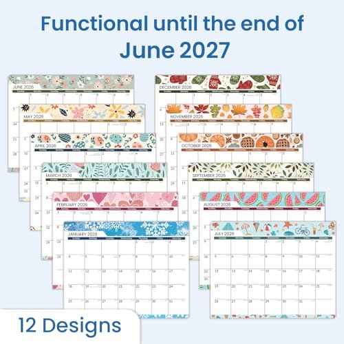 SUNEE Magnetic Calendar for Refrigerator 2026-2027 from October 2025 to June 2027, Fridge Calendar Magnet 21 Months for Family, 8.5"x11" Monthly Wall Calendar, Seasonal