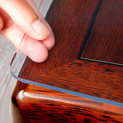 OstepDecor Clear Table Protector 2mm Thick, 30 x 48 Inch Clear Table Cover Protector, Plastic Table Cover, Desk Protector Mat, Waterproof Desk Cover Pad for Coffee Table, Writing Desk, Dining Room